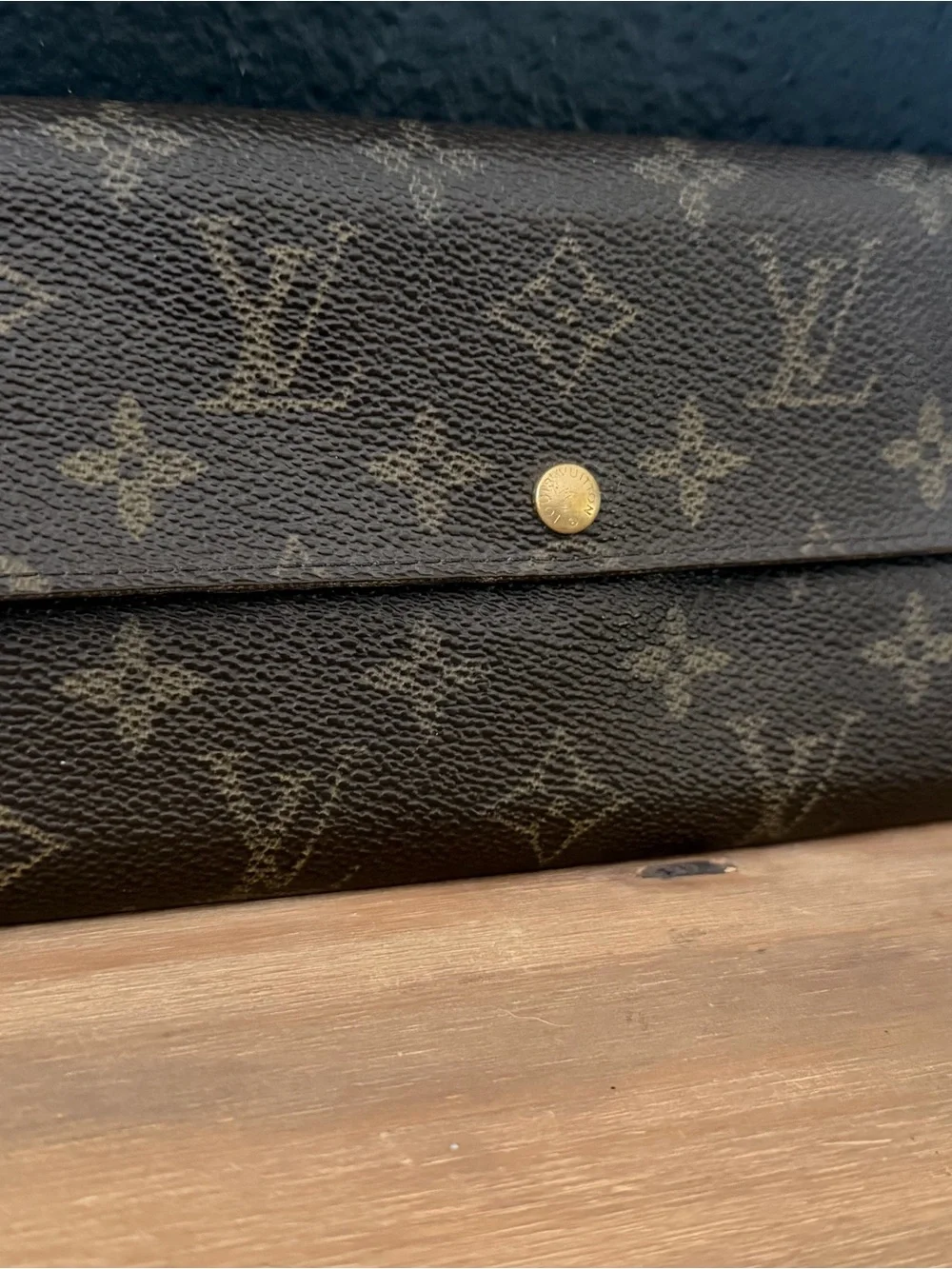 Louis Vuitton Monogram Continental Wallet in Dark Brown with Gold Snap